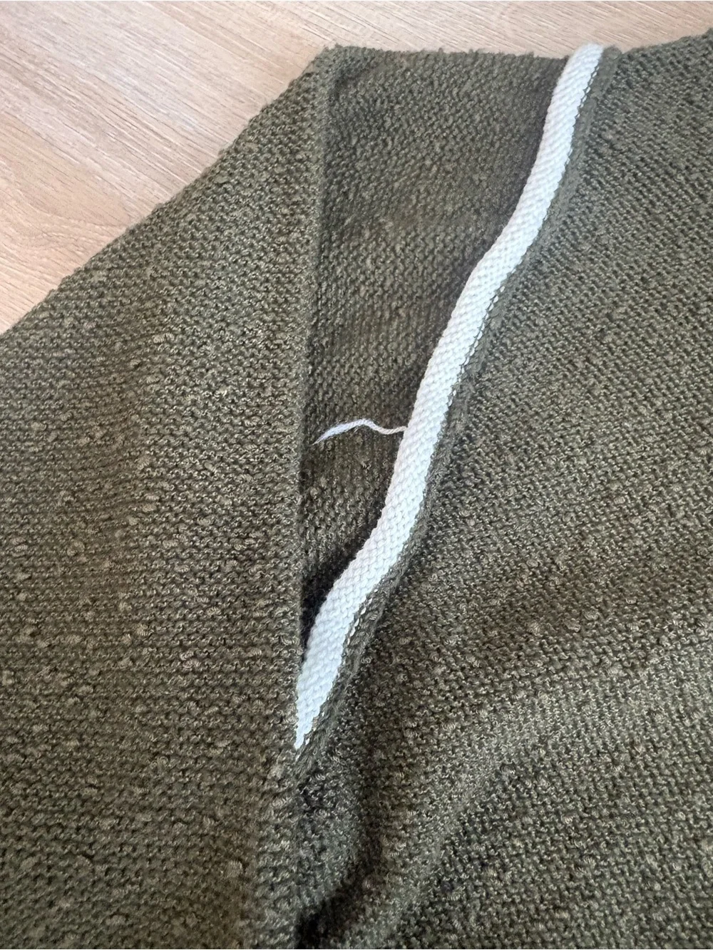 VICI Olive Green Cropped Knit with White Piping - Picture 3 of 7